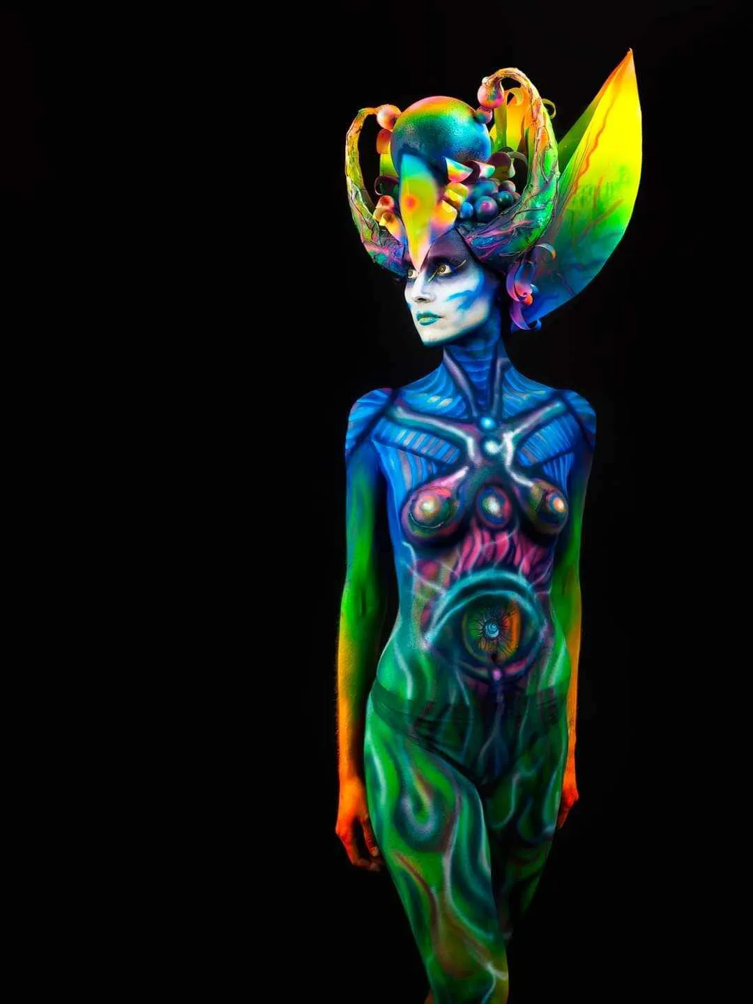 Uv body art headdress