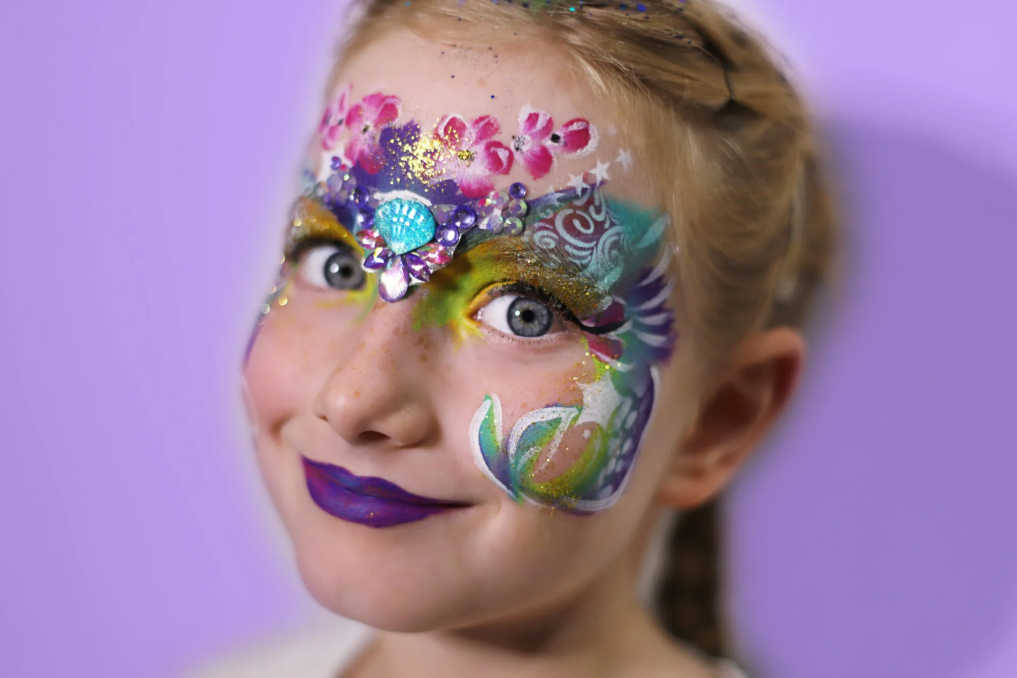 Butterfly glitter face