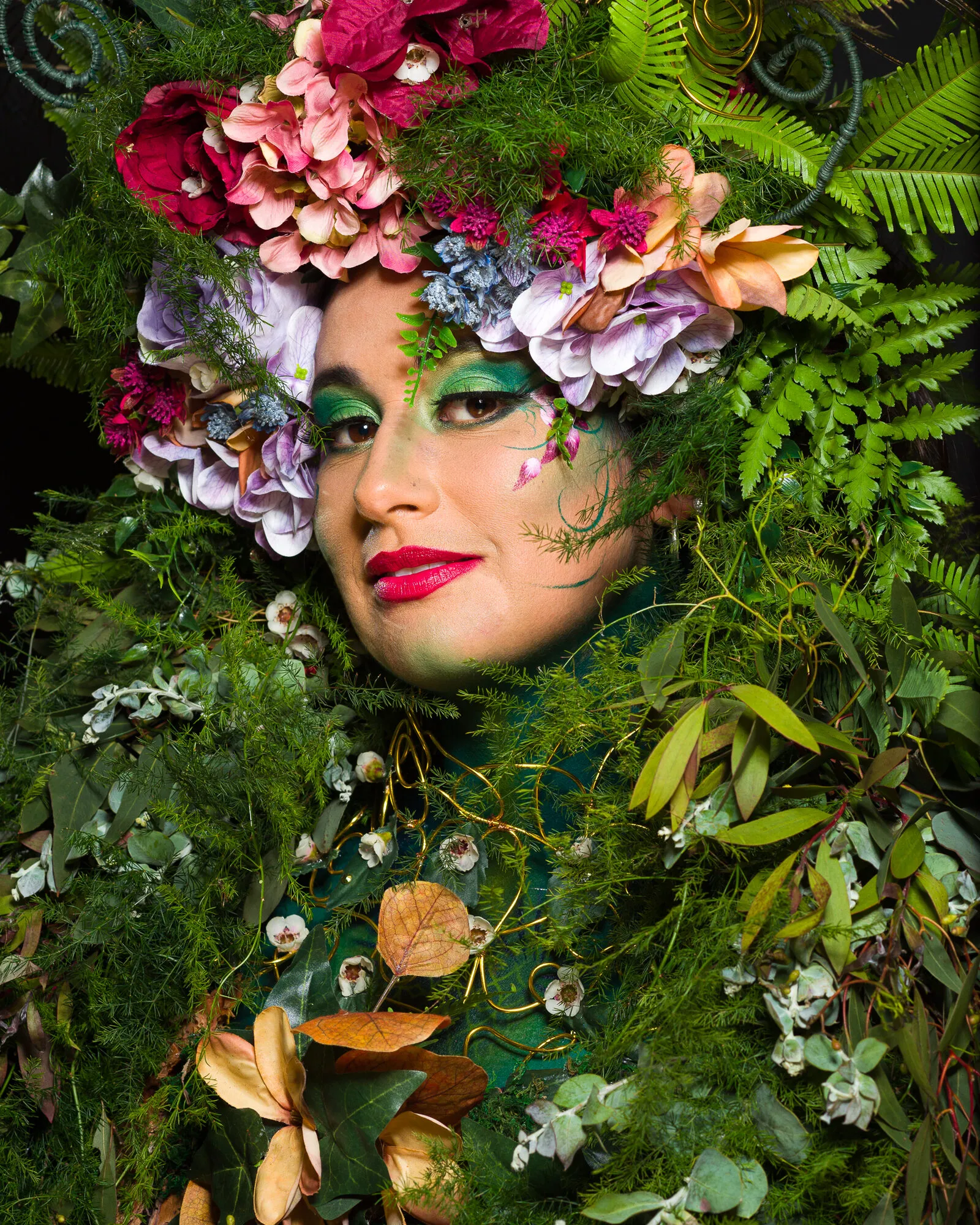 Floral headdress body art