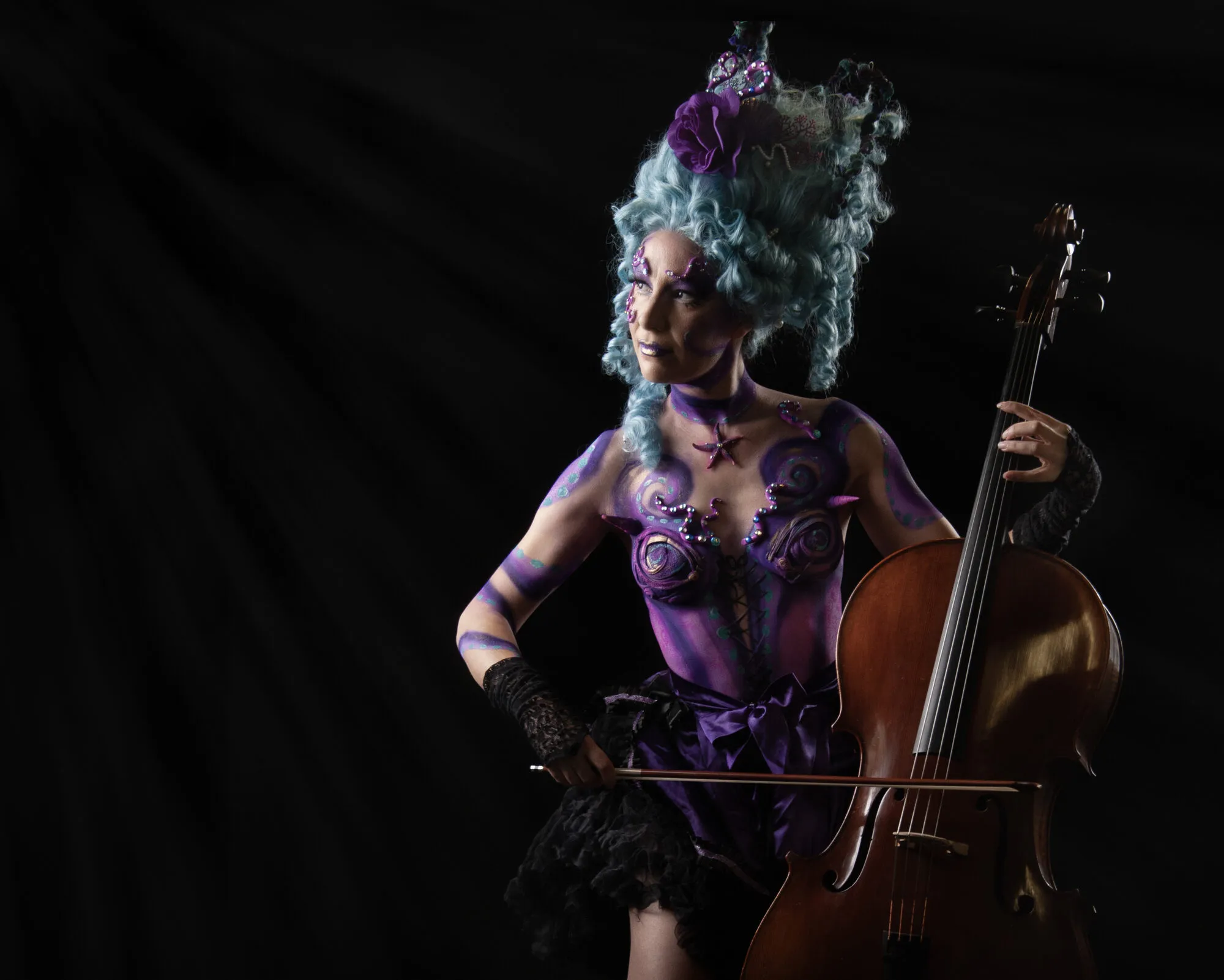 Cellist character body art