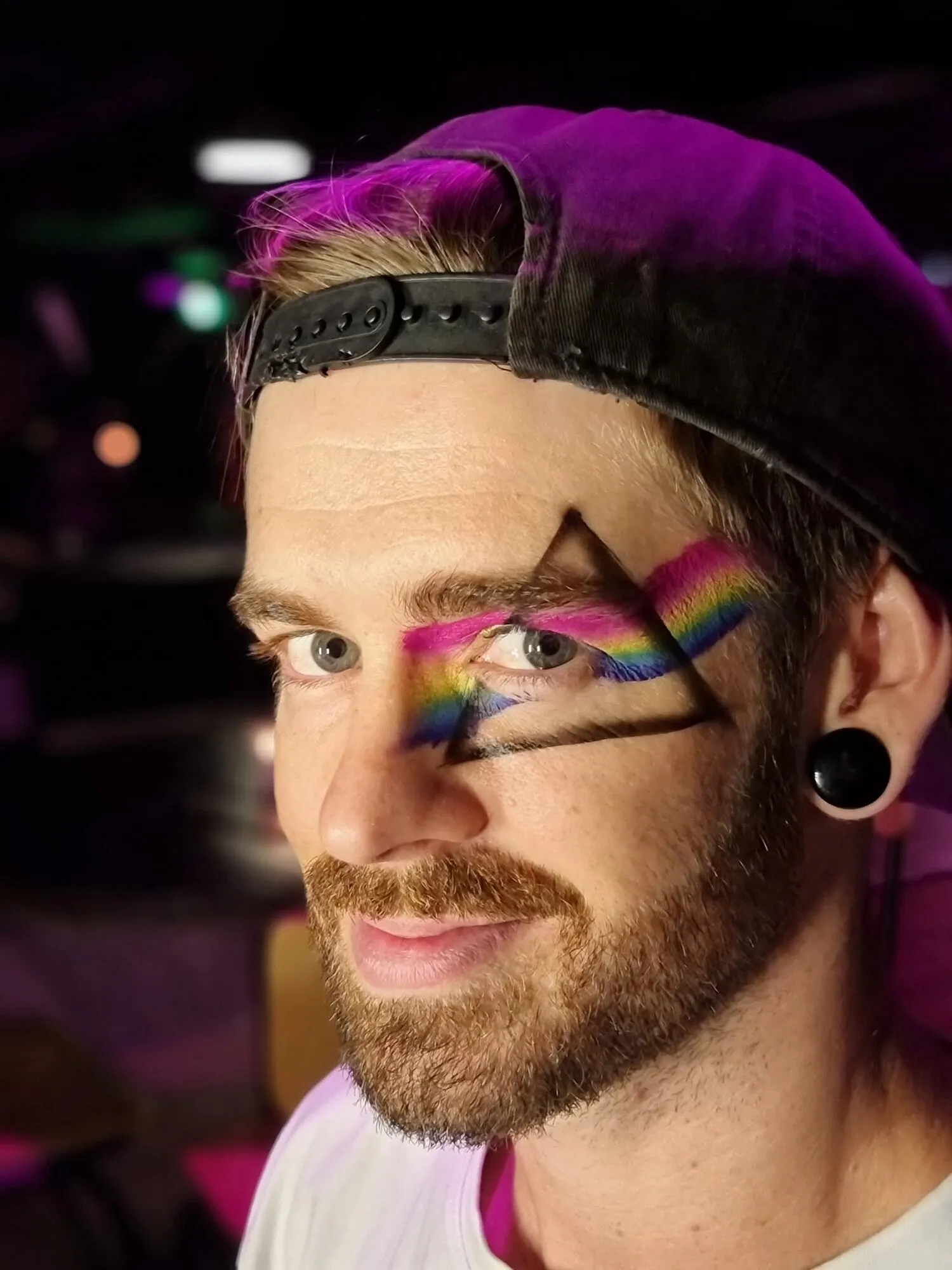 Rainbow eye face paint